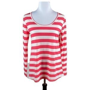 NWT LuLaRoe Pink And White Stripe Lynnae Top, Size S, NWT